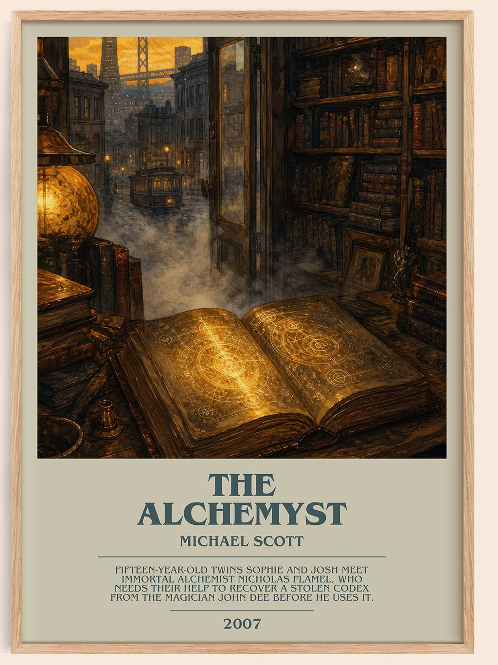 The Alchemyst bookish book poster by Michael Scott – framed literary art print