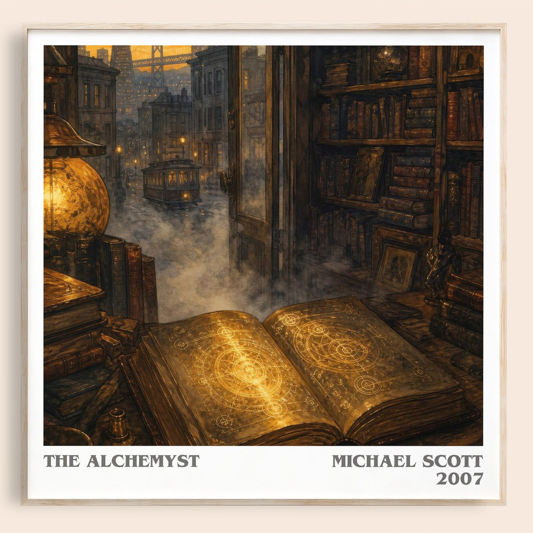 The Alchemyst literary book poster by Michael Scott – framed literary art print
