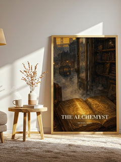 The Alchemyst watercolour print in frame leaning in hallway – young adult wall art