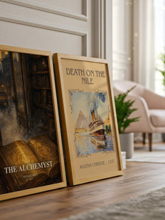The Alchemyst watercolour print framed by window – literary home decor