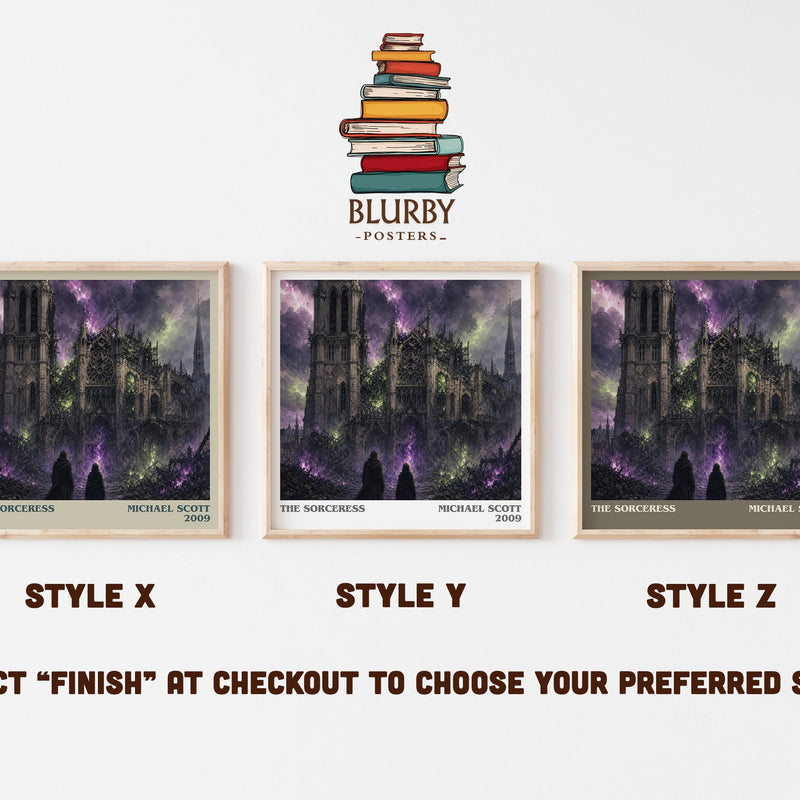 The sorceress literary print in frame leaning in hallway – young adult wall art
