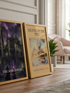 The sorceress watercolour print framed by window – literary home decor