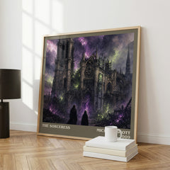 The sorceress literary print framed by window – literary home decor