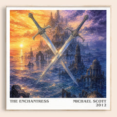 The Enchantress literary book poster by Michael Scott – framed literary art print