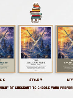 The Enchantress bookish print in frame leaning in hallway – young adult wall art