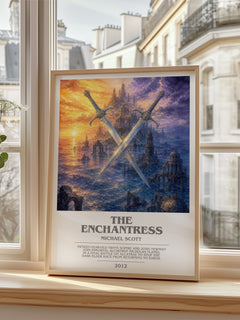 The Enchantress bookish poster colour and style options – Michael Scott book art