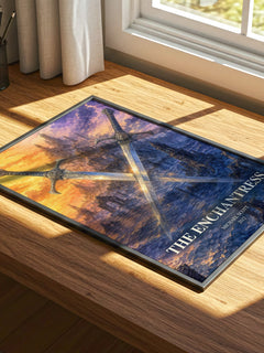 The Enchantress watercolour book poster framed on wall – young adult wall art