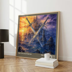 The Enchantress literary print framed by window – literary home decor