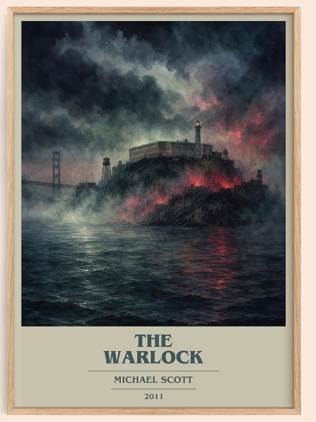 The Warlock book cover book poster by Michael Scott – framed literary art print