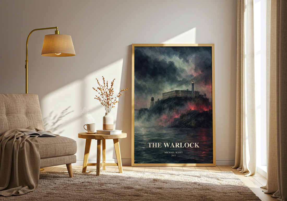 The Warlock watercolour print in frame leaning in hallway – young adult wall art