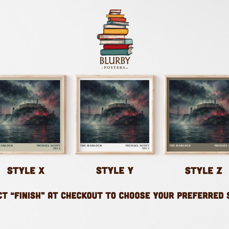 The Warlock literary print in frame leaning in hallway – young adult wall art