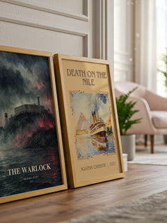 The Warlock watercolour print framed by window – literary home decor