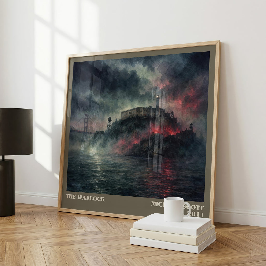 The Warlock literary print framed by window – literary home decor