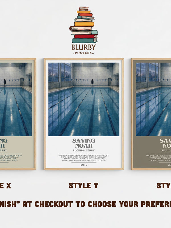 Saving Noah bookish print in frame leaning in hallway – thriller wall art