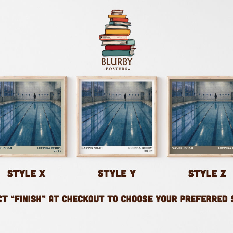 Saving Noah literary print in frame leaning in hallway – thriller wall art