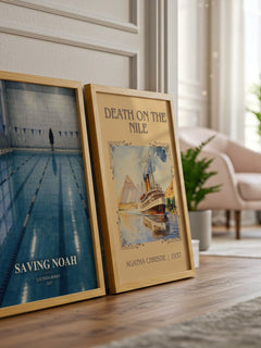 Saving Noah watercolour print framed by window – literary home decor