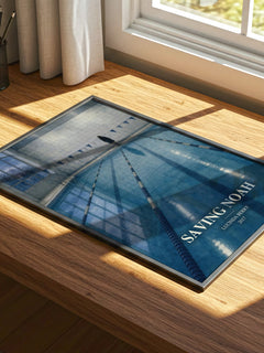 Saving Noah watercolour book poster framed on wall – thriller wall art