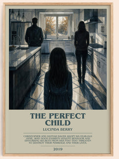 The Perfect Child bookish book poster by Lucinda Berry – framed literary art print