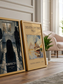 The Perfect Child watercolour print framed by window – literary home decor