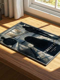 The Perfect Child watercolour book poster framed on wall – thriller wall art