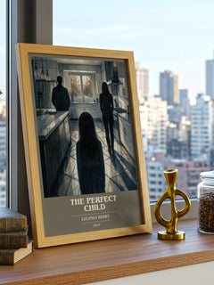The Perfect Child book cover print framed by window – literary home decor