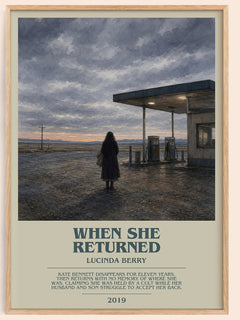 When She Returned bookish book poster by Lucinda Berry – framed literary art print