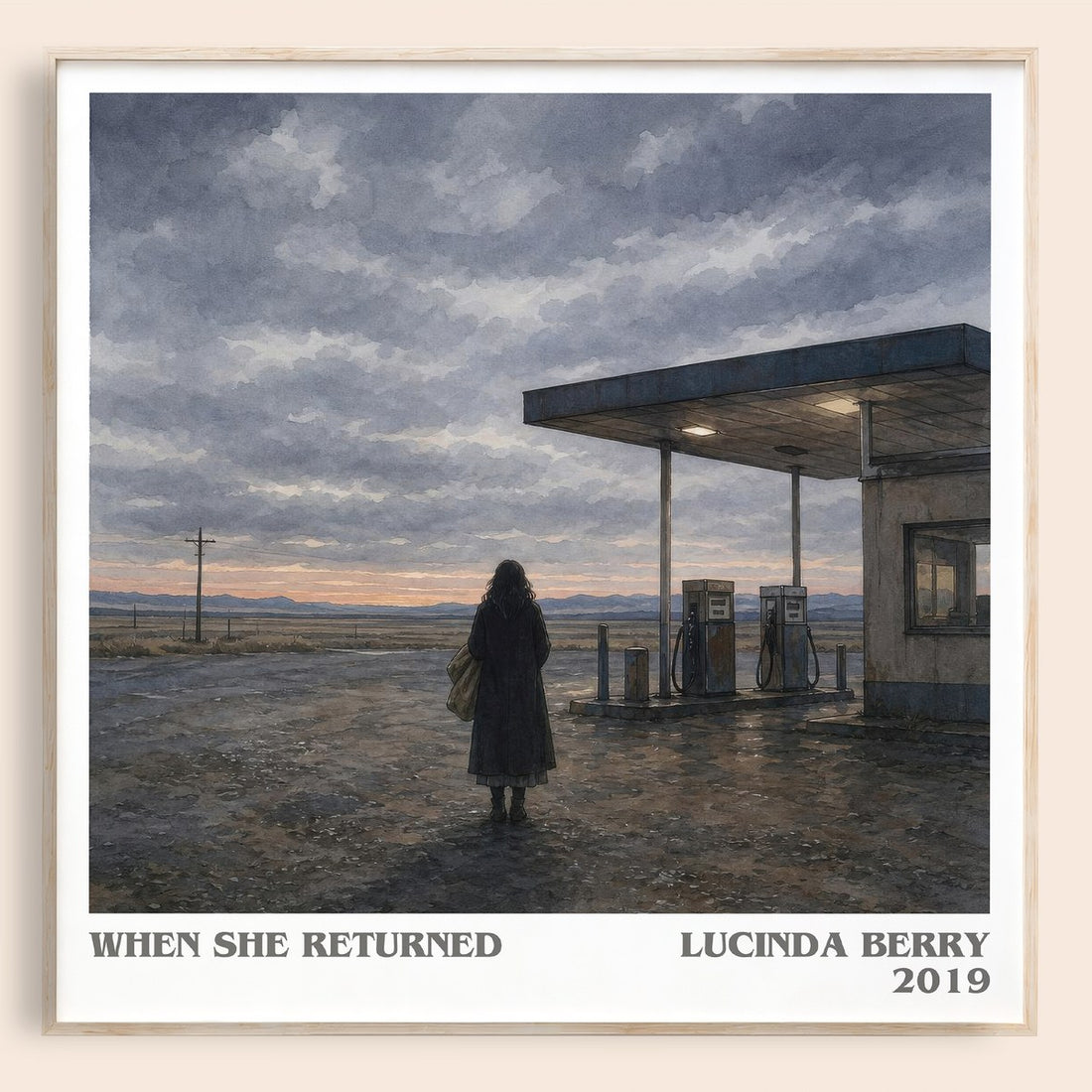 When She Returned literary book poster by Lucinda Berry – framed literary art print