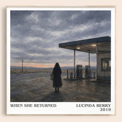When She Returned literary book poster by Lucinda Berry – framed literary art print