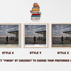 When She Returned literary print in frame leaning in hallway – thriller wall art