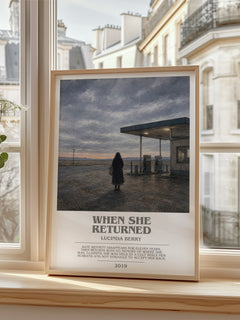 When She Returned bookish poster colour and style options – Lucinda Berry book art