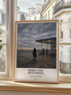 When She Returned book cover poster colour and style options – Lucinda Berry book art