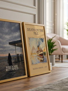 When She Returned watercolour print framed by window – literary home decor