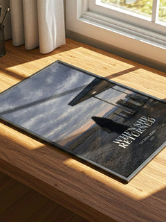 When She Returned watercolour book poster framed on wall – thriller wall art