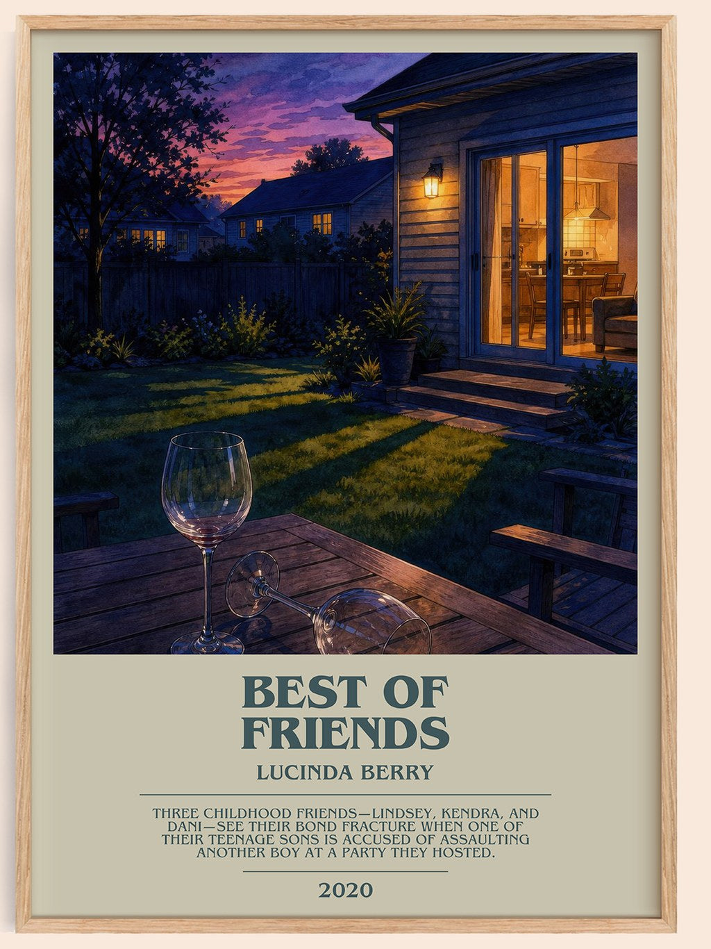 Best of Friends bookish book poster by Lucinda Berry – framed literary art print
