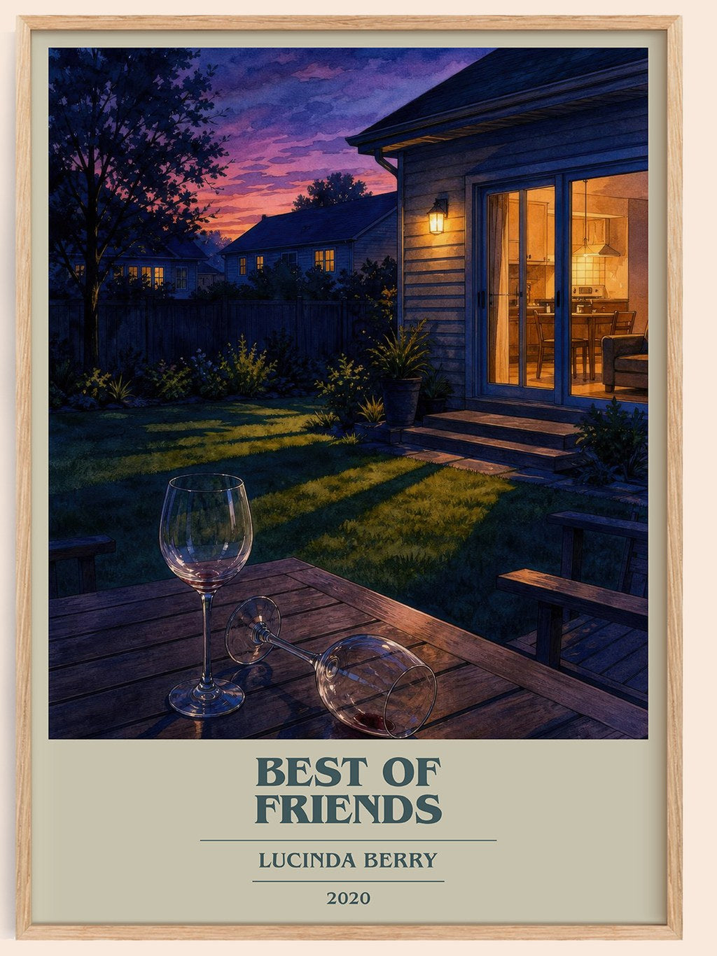 Best of Friends book cover book poster by Lucinda Berry – framed literary art print