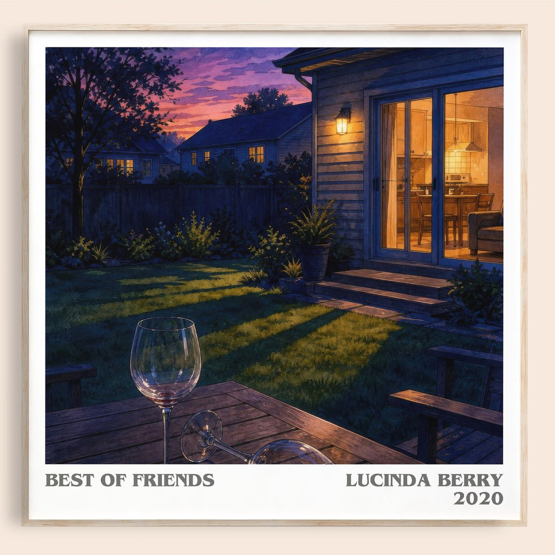 Best of Friends literary book poster by Lucinda Berry – framed literary art print