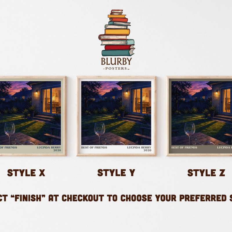Best of Friends literary print in frame leaning in hallway – thriller wall art