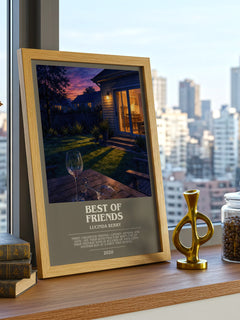 Best of Friends bookish print framed by window – literary home decor