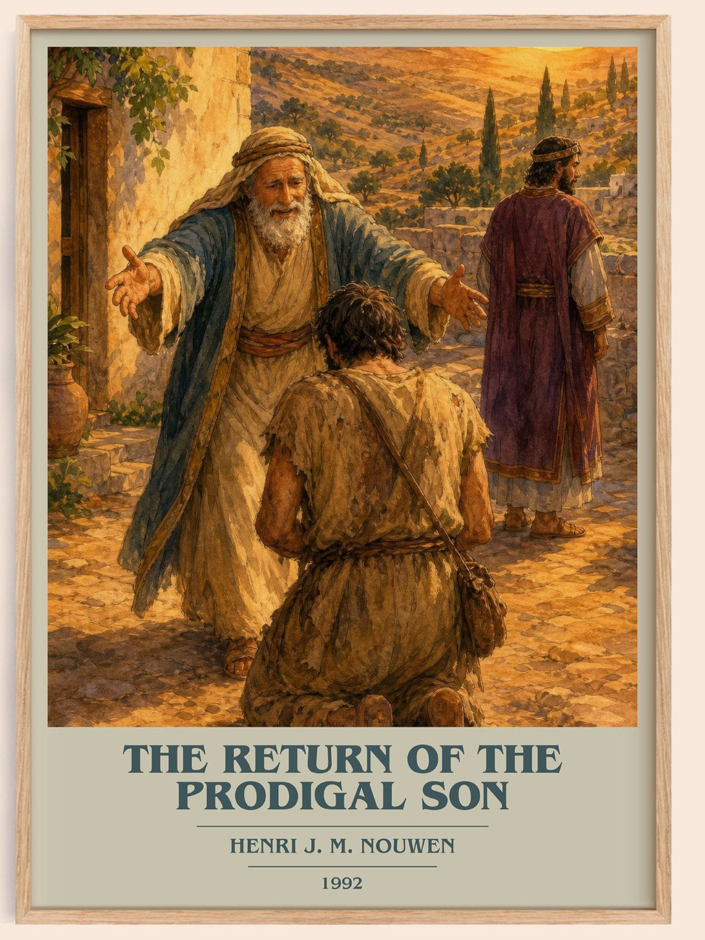 The Return of the Prodigal Son book cover book poster by Henri J. M. Nouwen – framed literary art print