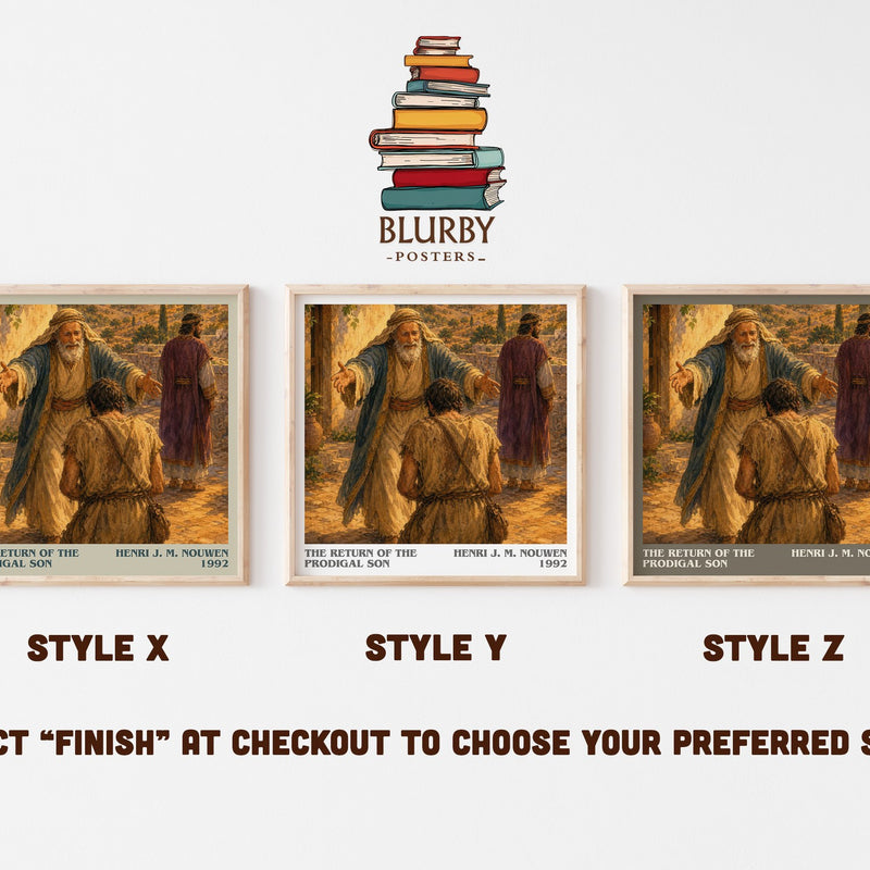 The Return of the Prodigal Son literary print in frame leaning in hallway – memoir wall art
