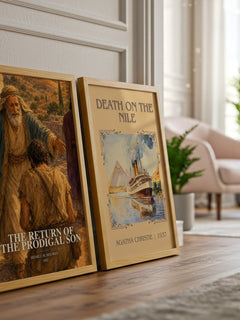 The Return of the Prodigal Son watercolour print framed by window – literary home decor