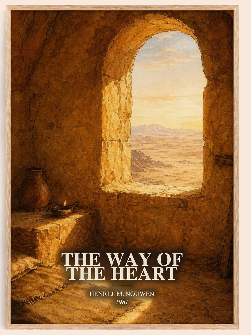 The Way of the Heart watercolour book poster by Henri J. M. Nouwen – framed literary art print