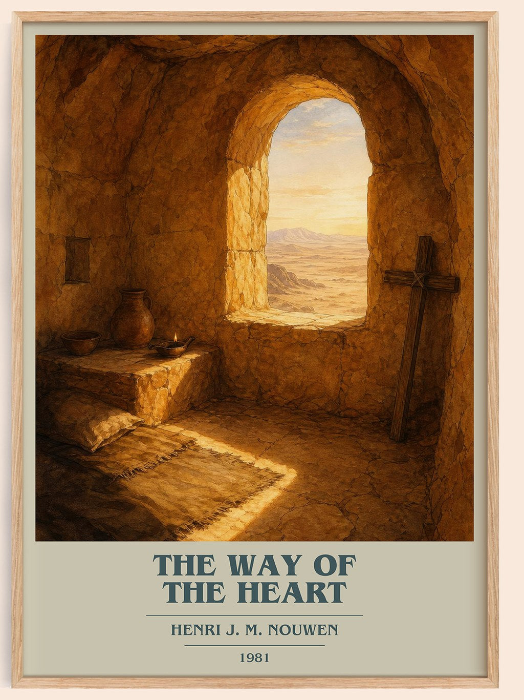 The Way of the Heart book cover book poster by Henri J. M. Nouwen – framed literary art print