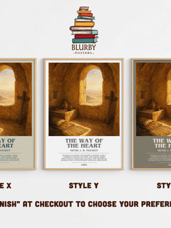 The Way of the Heart bookish print in frame leaning in hallway – non fiction wall art