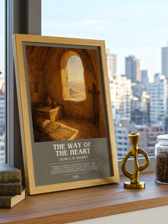The Way of the Heart bookish print framed by window – literary home decor