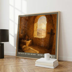 The Way of the Heart literary print framed by window – literary home decor