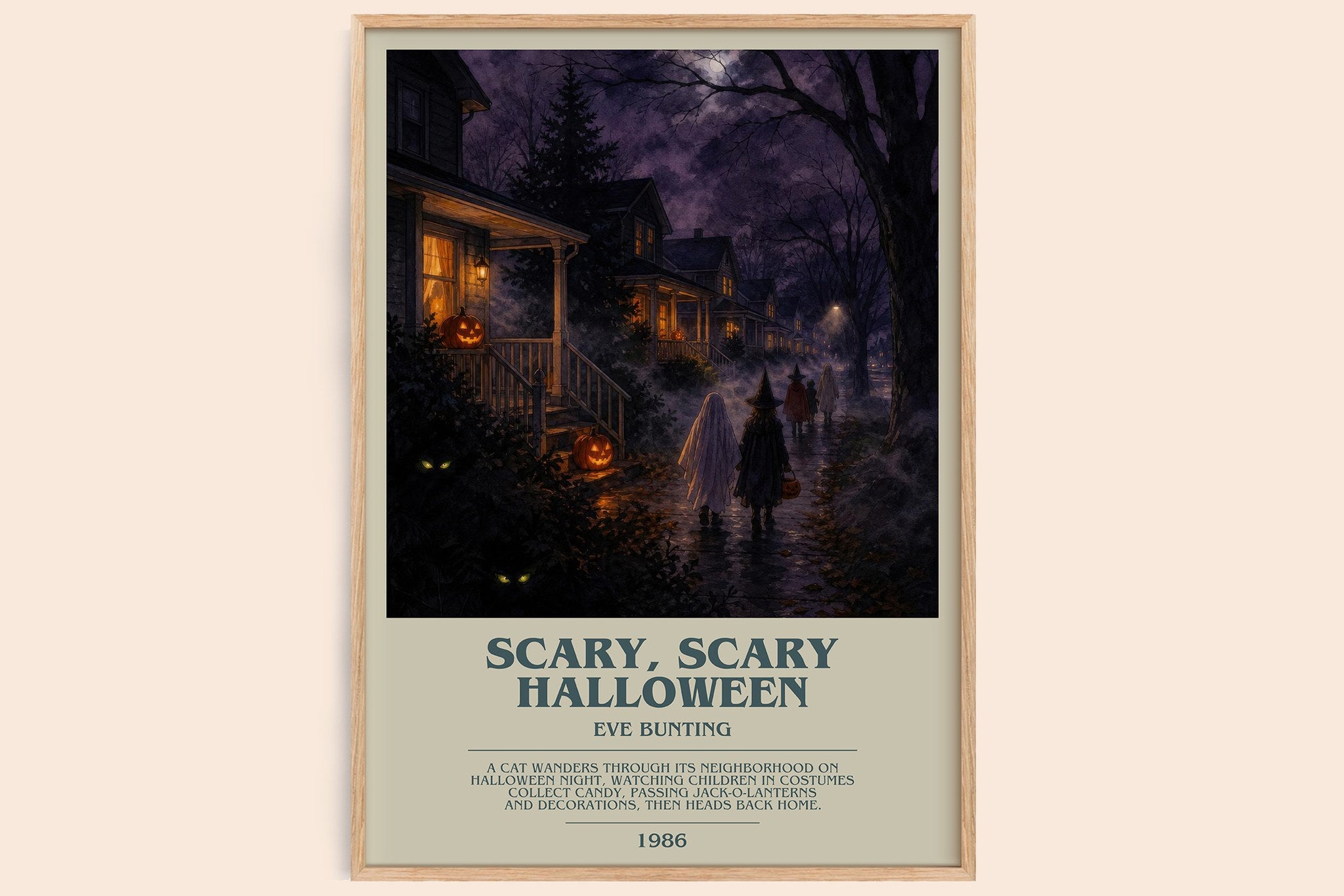 Scary, Scary Halloween Bookish Wall Art by Eve Bunting