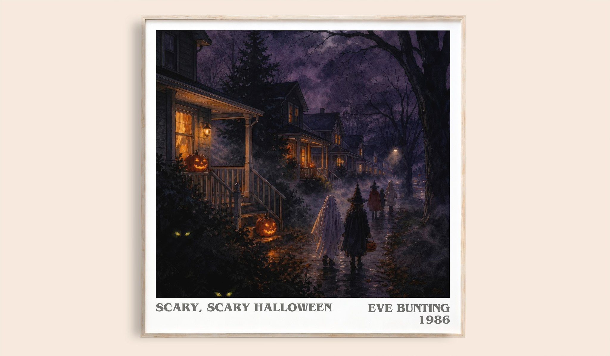 Scary, Scary Halloween Literary Art Print by Eve Bunting