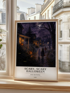 Scary, Scary Halloween book cover poster colour and style options – Eve Bunting book art