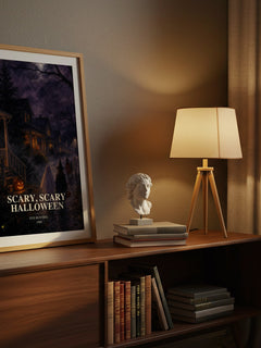 Scary, Scary Halloween watercolour print on bookshelf – Eve Bunting fan gift